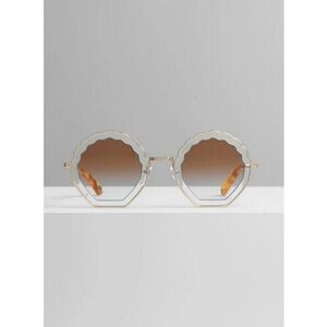 Chloe Tally Sunglasses Scalloped Seashell Gold Azure 56-18-140